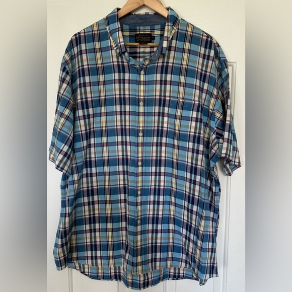 Pendleton XXL Plaid Short Sleeve Button Down Shirt 100% Cotton - Picture 4 of 9